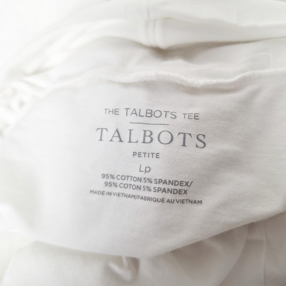 The TALBOTS Tee Petite Large White Cotton Blend Long‎ Sleeve Turtleneck - Picture 12 of 15